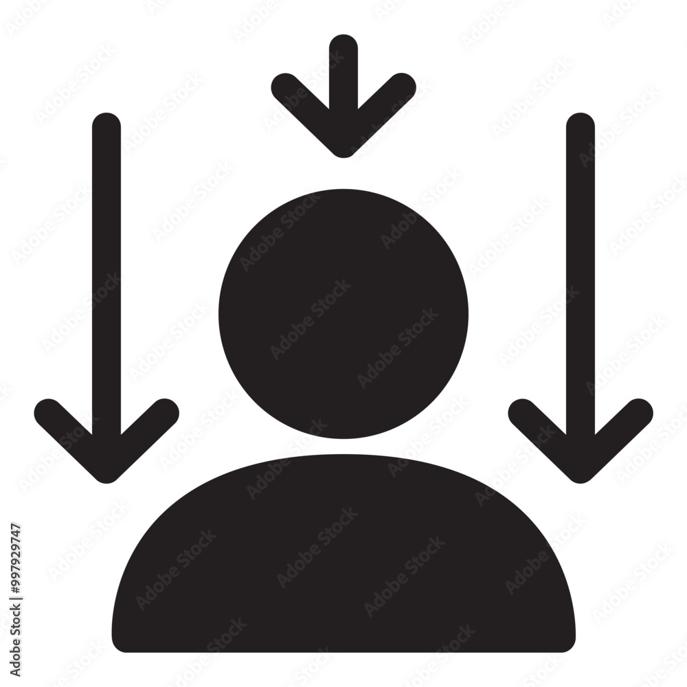 Billede på lærred Employee Performance Down Simple Solid Icon