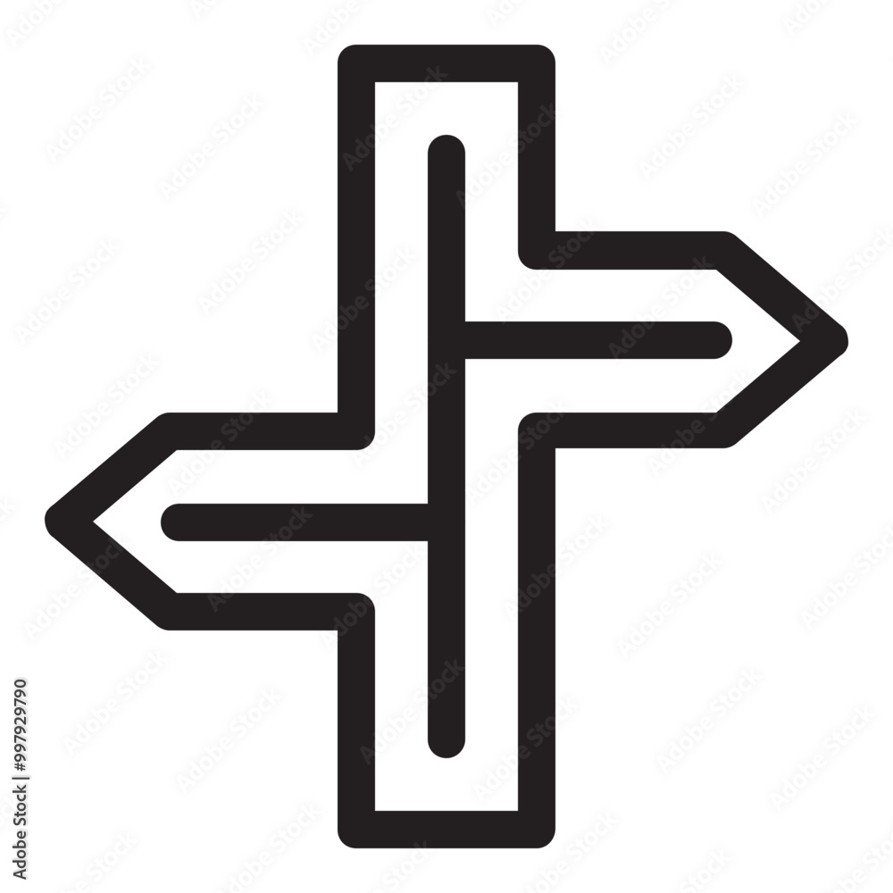 Obraz premium Road Sign Icon Outline Style. Simple Street Symbol Vector Illustration.