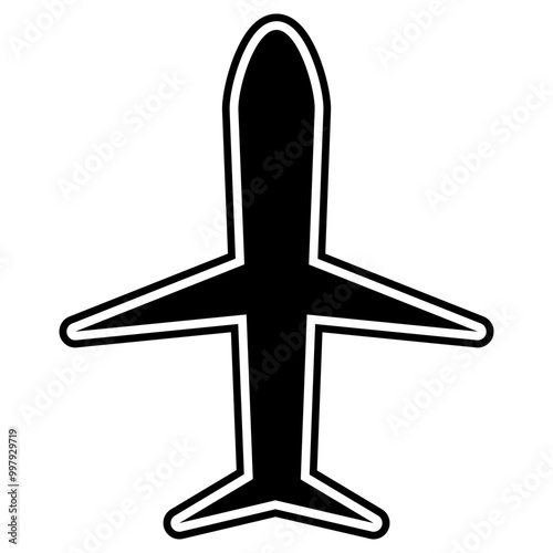 Airplane icon. Airplane vector sign. Airport arrival departure symbol.