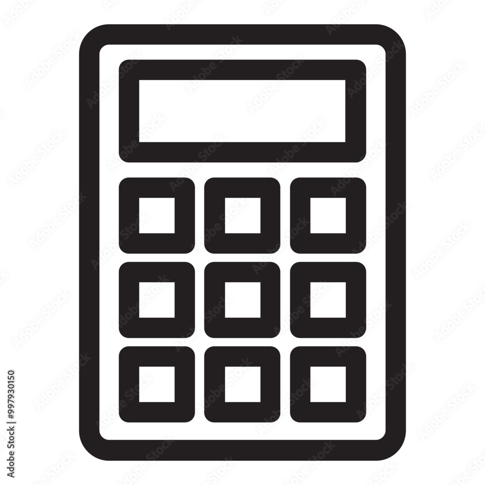 Calculator Icon Outline Style. Simple Math Symbol Vector Illustration. Calculator Icon Outline Style. Simple Math Symbol Vector Illustration.