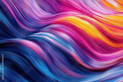 Wallpaper Mural Abstract Swirling Pattern of Vibrant Blue, Purple, and Yellow Hues Torontodigital.ca