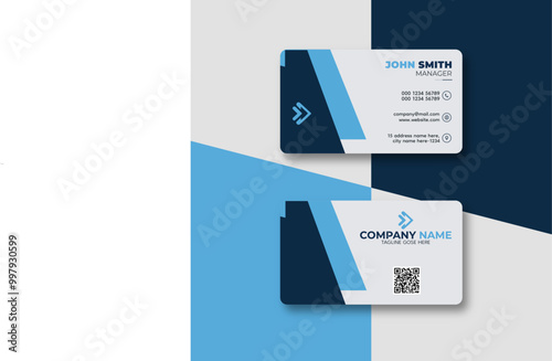 A modern business card design with clean lines and a professional appearance