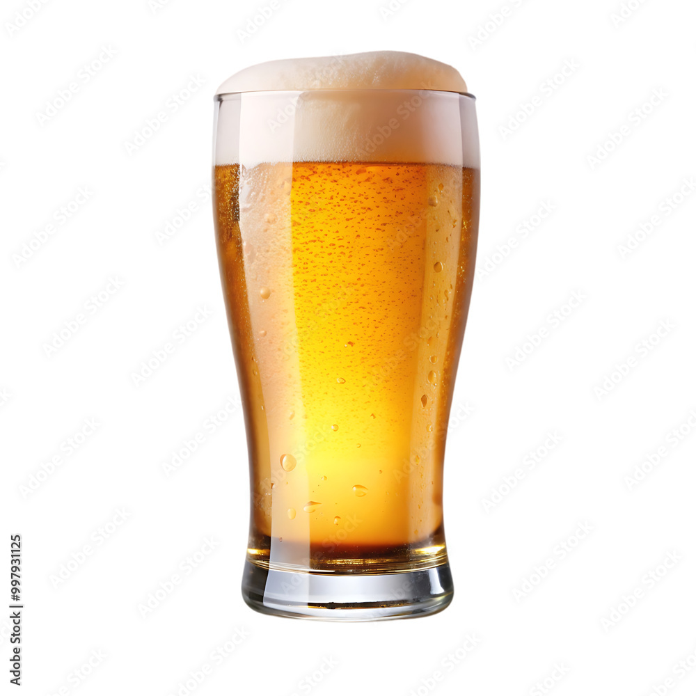 Glass of cold beer on transparent background Glass of cold beer on transparent background