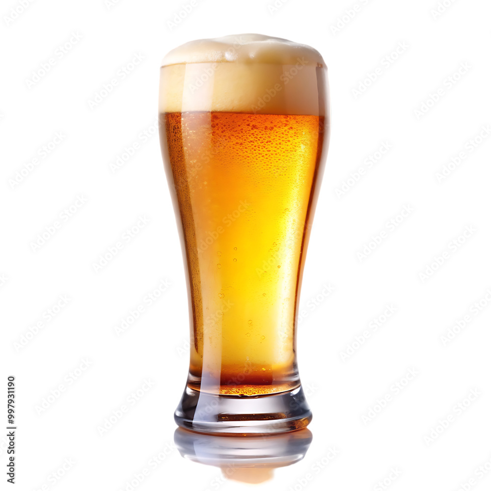 Glass of cold beer on transparent background Glass of cold beer on transparent background