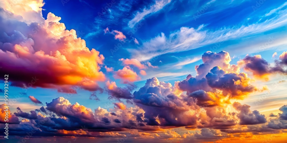 Delicate, translucent clouds drift across a vibrant blue sky, crafting a serene and dreamlike ambiance that inspires Delicate, translucent clouds drift across a vibrant blue sky, crafting a serene and dreamlike ambiance that inspires