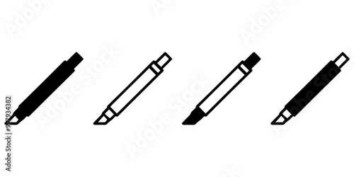 Glass Cutting Knife Icon. Knife And Cutter Icon.