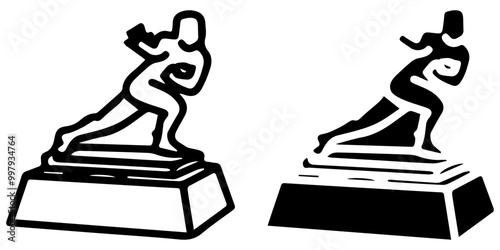 award statuette illustration vector icon.