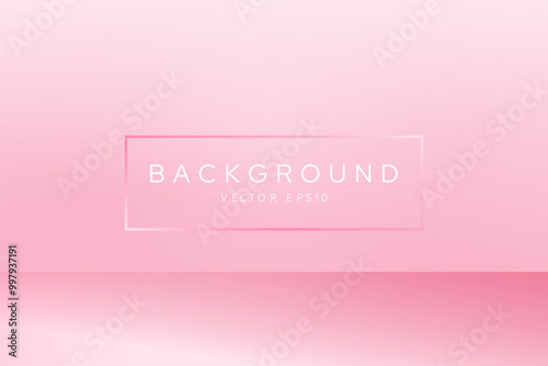 Soft light pink gradient room background with floor for product placement, female breast cancer awareness theme, vector design