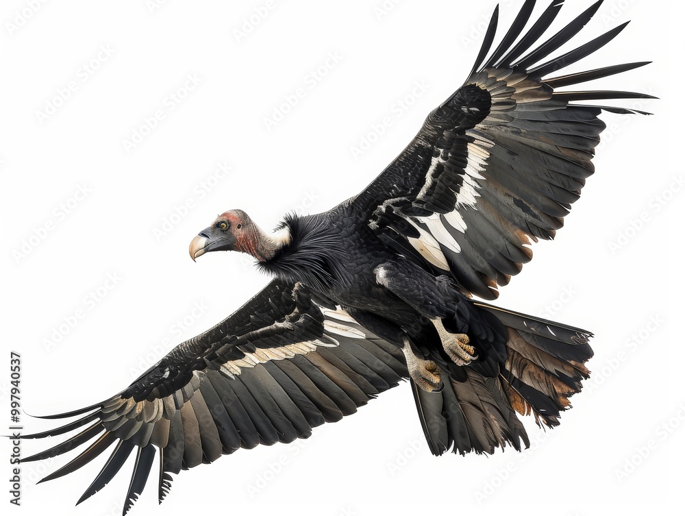 Flying Condor with Spread Wings Flying Condor with Spread Wings