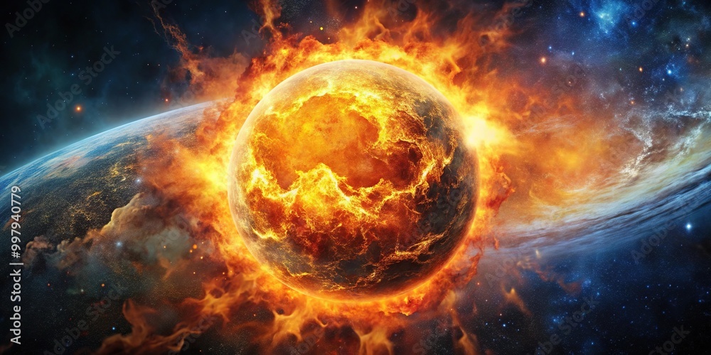 Fiery explosion in space