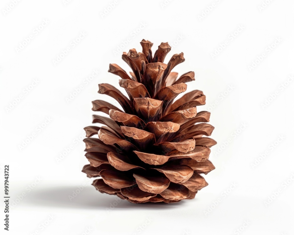 Pine Cone on White Background. Brown Cedar Cone Isolated for Christmas Nature Design Pine Cone on White Background. Brown Cedar Cone Isolated for Christmas Nature Design