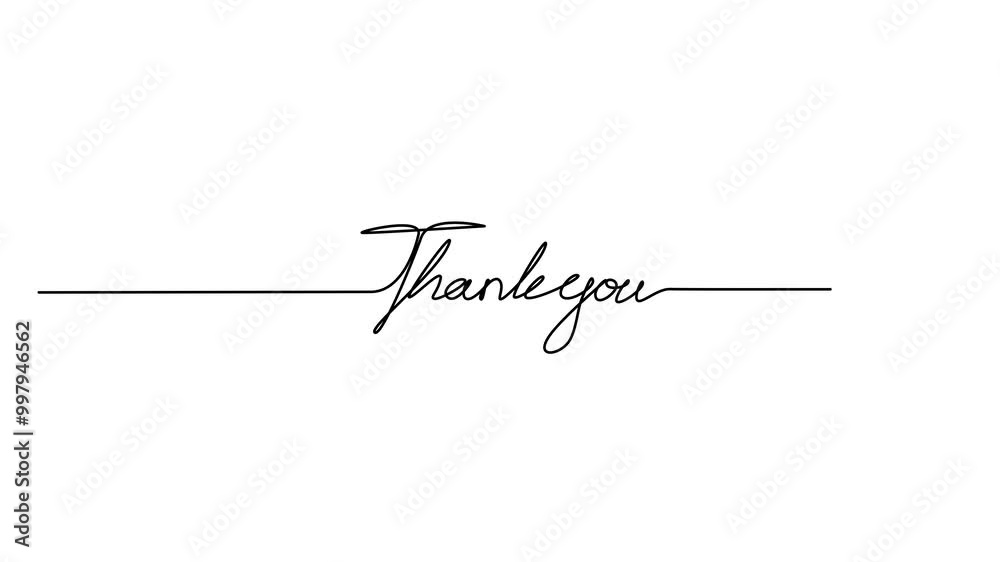 Thank you letter continuous line Thank you letter continuous line