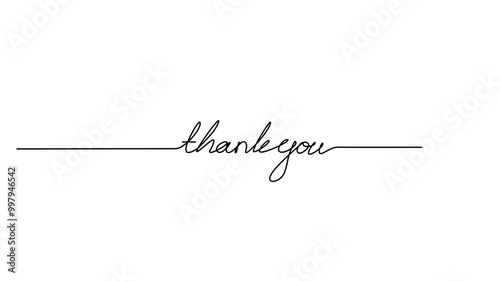Thank you letter continuous line