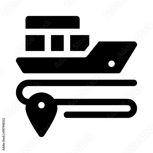 Shipping Route glyph icon
