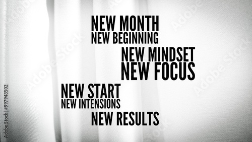 inspirational and motivational quotes new month new beginning, new mindset new focus, new start new intensions, new results 