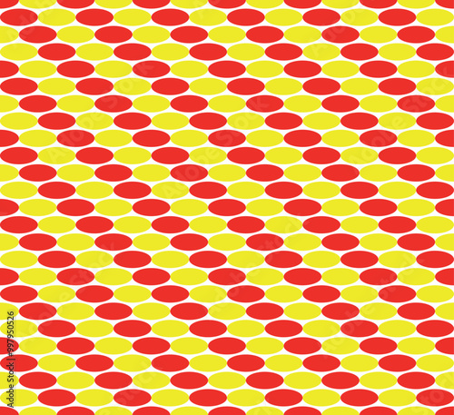 seamless pattern with circles in red yellow