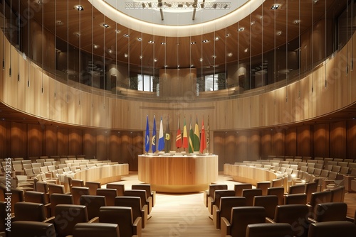 ai generative empty meeting room of world leaders