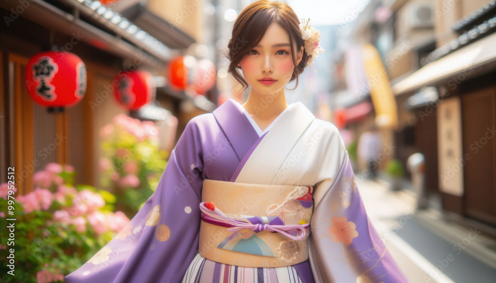 着物を着た女性 着物を着た女性
