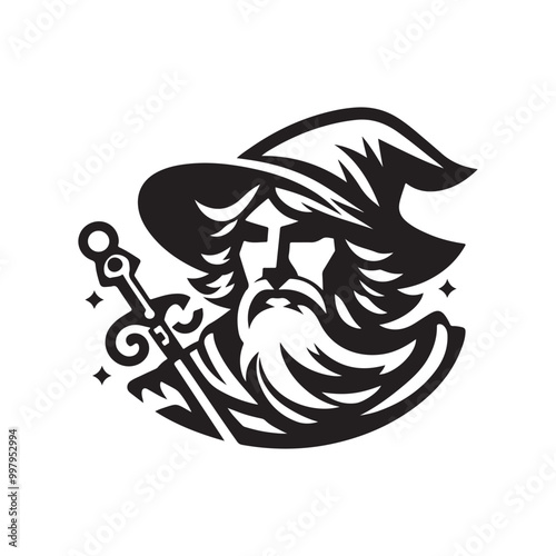 Magical Merlin Silhouette Vector Illustrations for Creative Design Projects