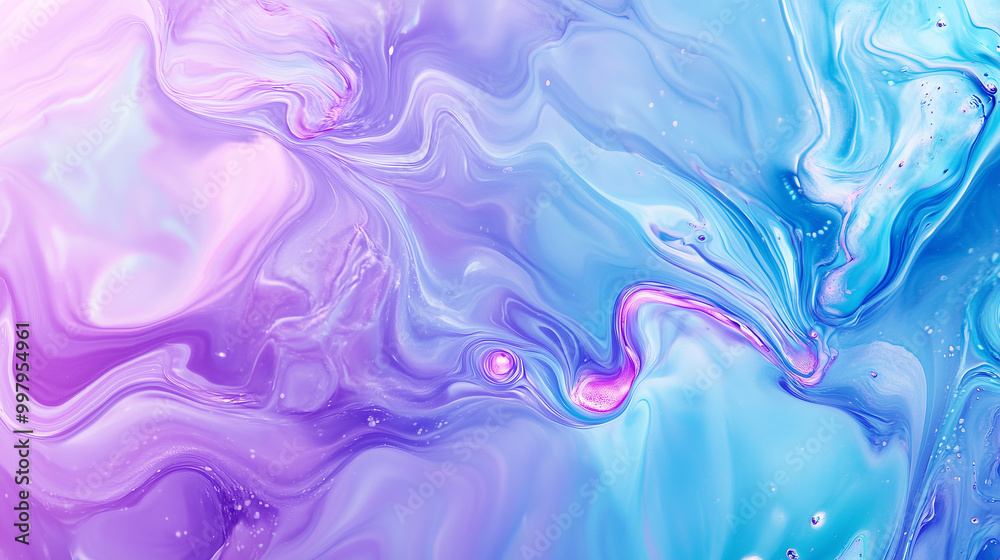 Fototapeta premium Pastelowe odcienie fioletu i turkusu splatają się w wirującą ciecz. 