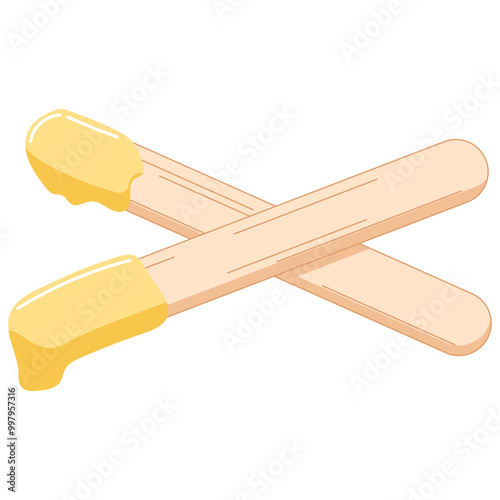 Yellow Wax Stick Illustration