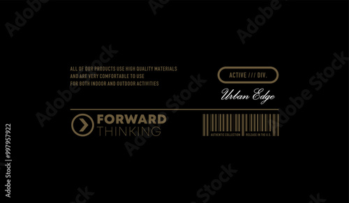Urban edge, identity, abstract typography motivational quotes modern design slogan. Vector illustration graphics print t shirt, apparel, background, poster, banner, postcard or social media content.