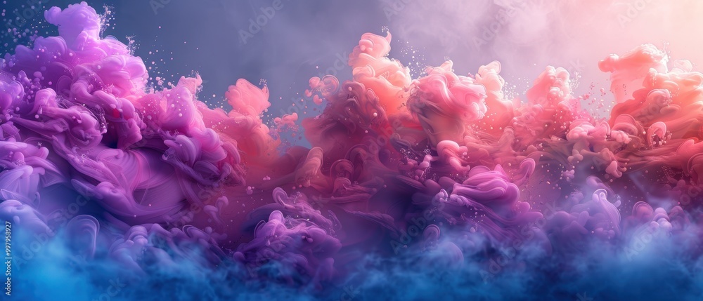 Vivid Explosion of Colored Smoke in Vivid Explosion of Colored Smoke in