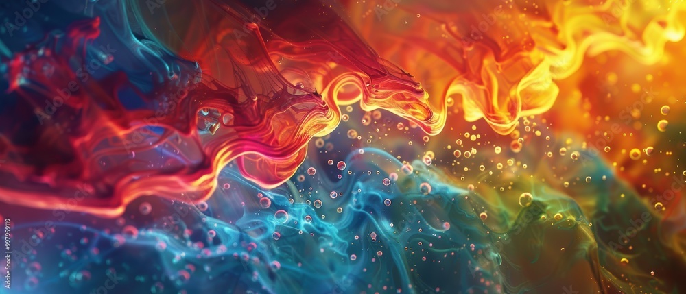 Fototapeta premium Vivid Ink Explosion in Water Creates Colorful Patterns