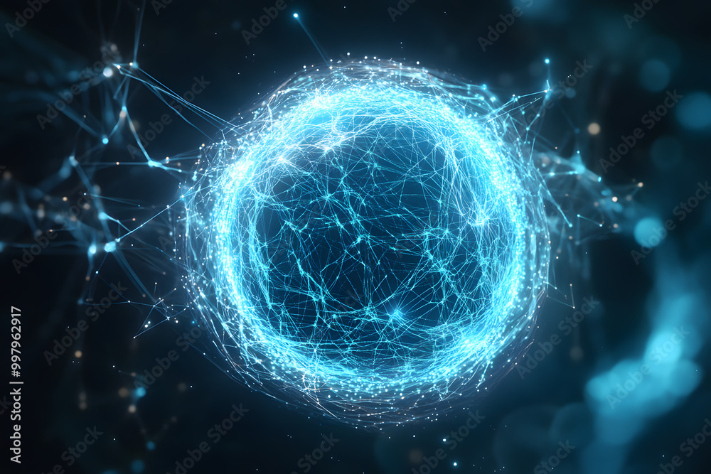 Futuristic Neural Network Logo Futuristic Neural Network Logo