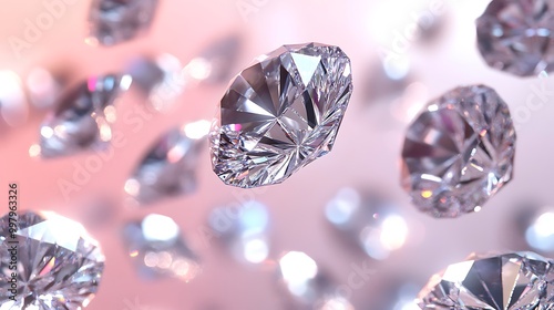 Lot of fallen red rubies. Clipping path included.