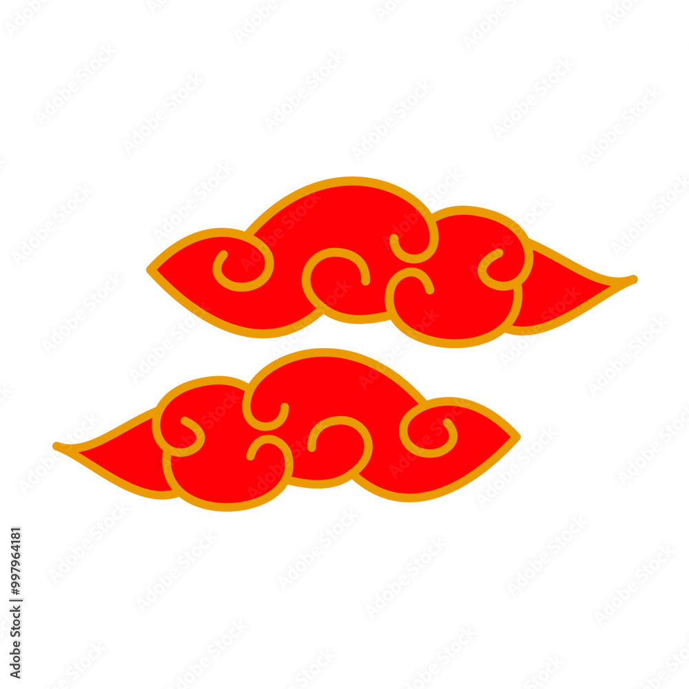 Simple red gold Chinese cloud ornament Simple red gold Chinese cloud ornament