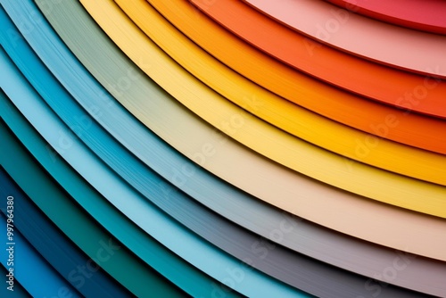 Colorful layered paper sheets in various shades, vibrant and visually appealing. photo