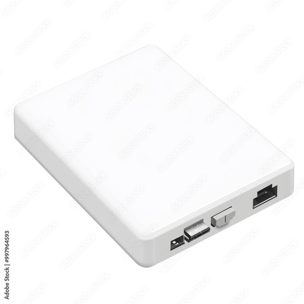 White square power bank, isolated on a transparent background White square power bank, isolated on a transparent background