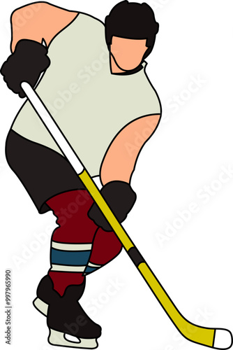 Ice Hokey Player Illustration