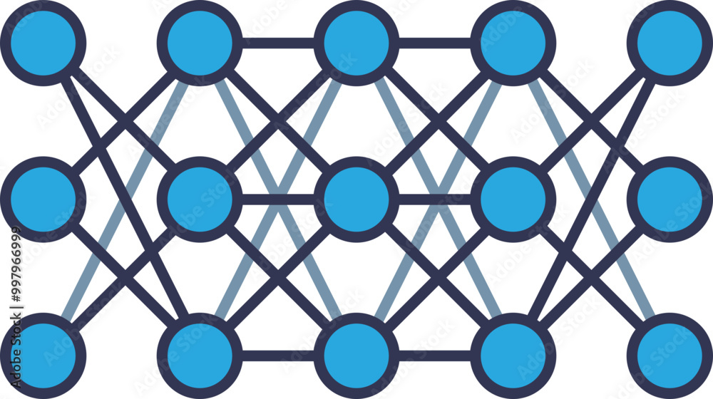 Illustration of a neural network with interconnected nodes, representing deep learning concepts. Illustration of a neural network with interconnected nodes, representing deep learning concepts.