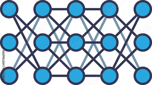 Illustration of a neural network with interconnected nodes, representing deep learning concepts.