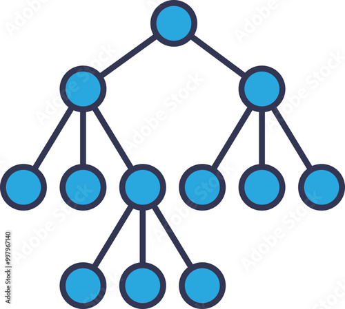 A decision tree diagram representing machine learning algorithms and data classification.