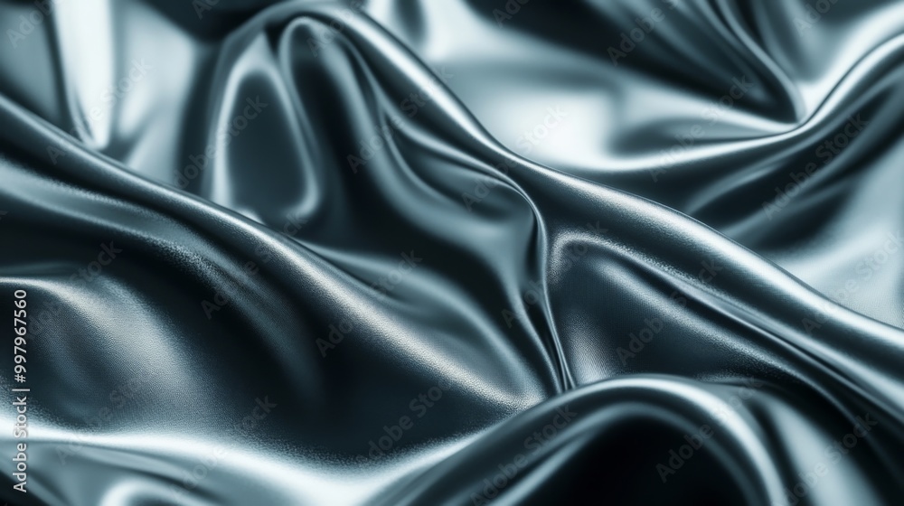 Obraz premium Abstract Metallic Silver Background, Glossy Gradient Texture 