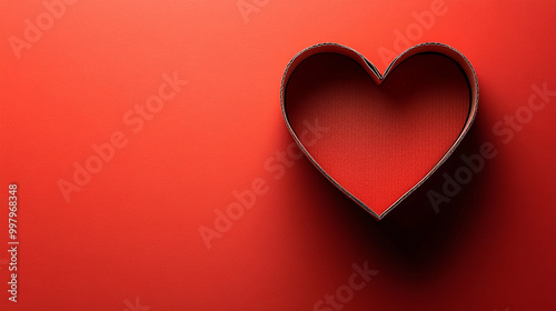 red heart on red background