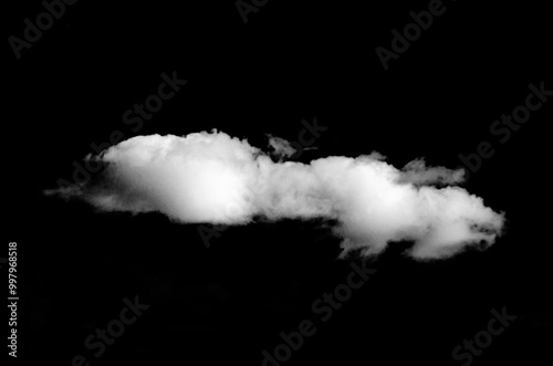 Smoke Cloud Isolated on Black Background,White cloud.