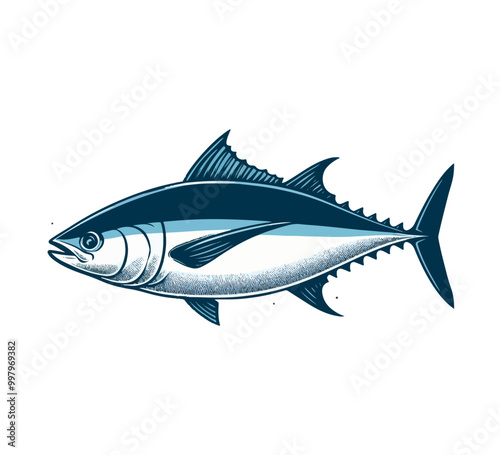 bluefin tuna hand drawn vector illustration