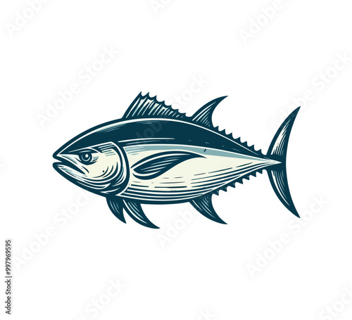 bluefin tuna hand drawn vector illustration