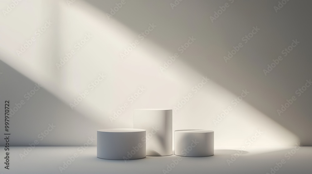 Minimalist Cylindrical Podium with Soft Lighting Minimalist Cylindrical Podium with Soft Lighting