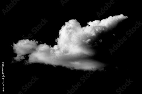 Smoke Cloud Isolated on Black Background,White cloud.