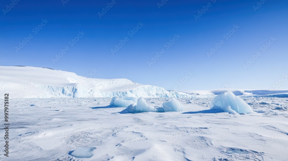 Icy Tundra Landscape with Dramatic Glaciers Icy Tundra Landscape with Dramatic Glaciers