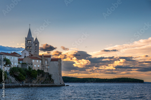 View from seafront to the Church of St Andrew (Crkva svetog Andrije,Kvarner,Croatia photo