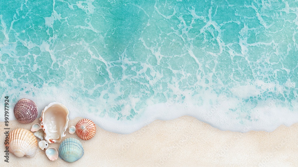 Obraz premium sea shells on the beach