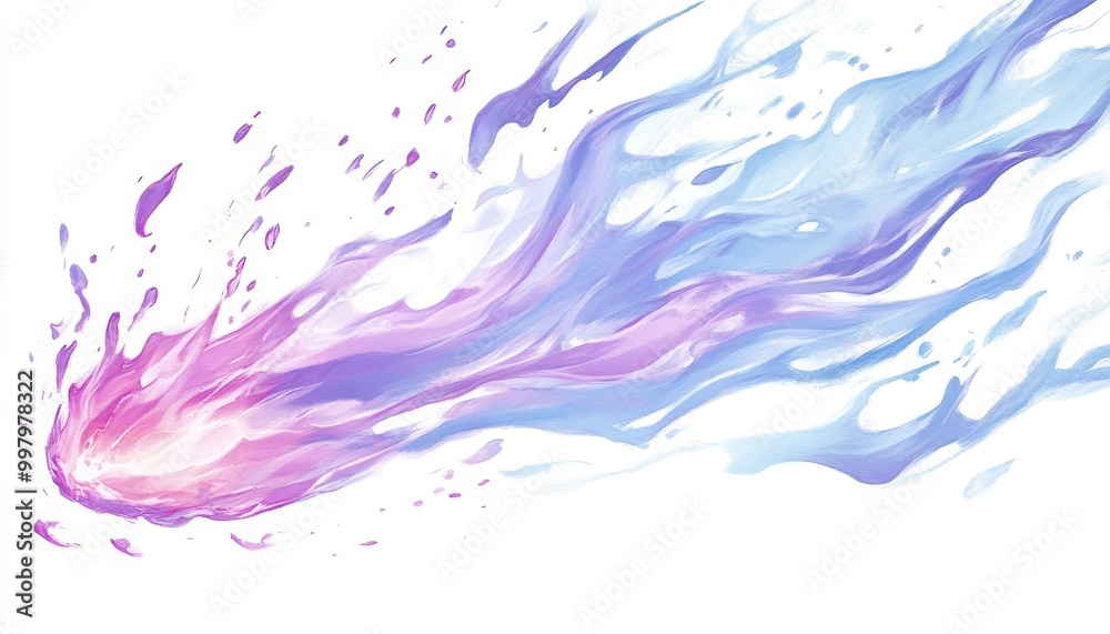 Fototapeta premium Colorful abstract motion swirl, white isolate background.