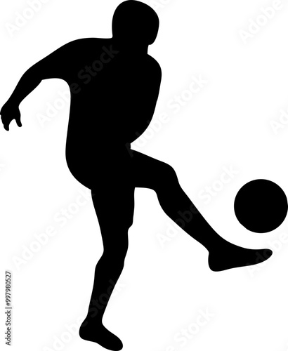 People Playing Soccer Silhouette