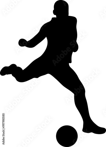 People Playing Soccer Silhouette